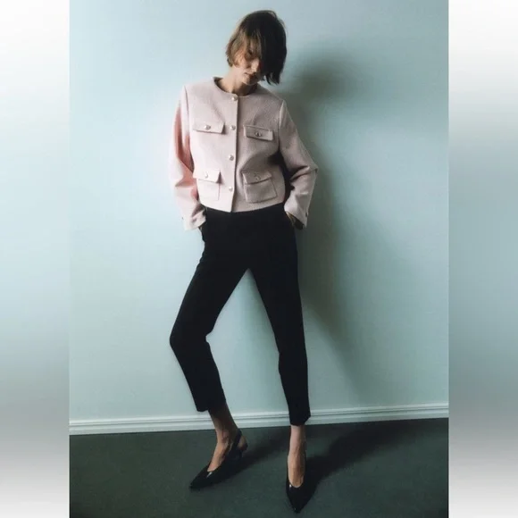 COQUETTE AESTHETIC SOLD OUT H&M LADY JACKET TEXTURED TWEED STYLE XS NWT 🌸🎀🩰✨ - Picture 2 of 9